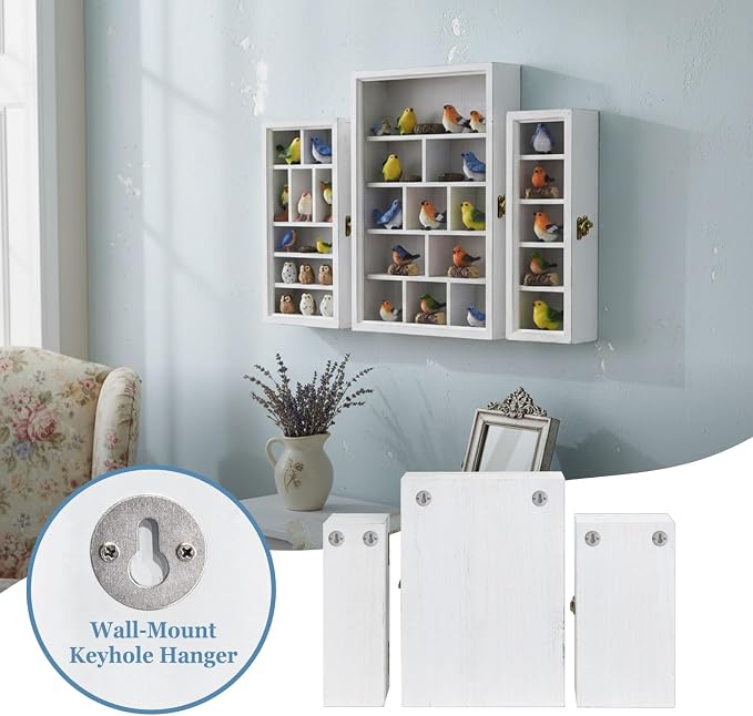 Ikee Design 3 Pcs Set Wall-Mounted Wooden Shadow Cubby Box Display Shelf - Image 4
