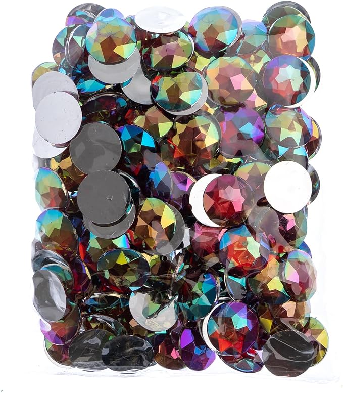 John Bead 200 Pieces 20mm, Acrylic Round Flat Back Rhinestones - Image 2