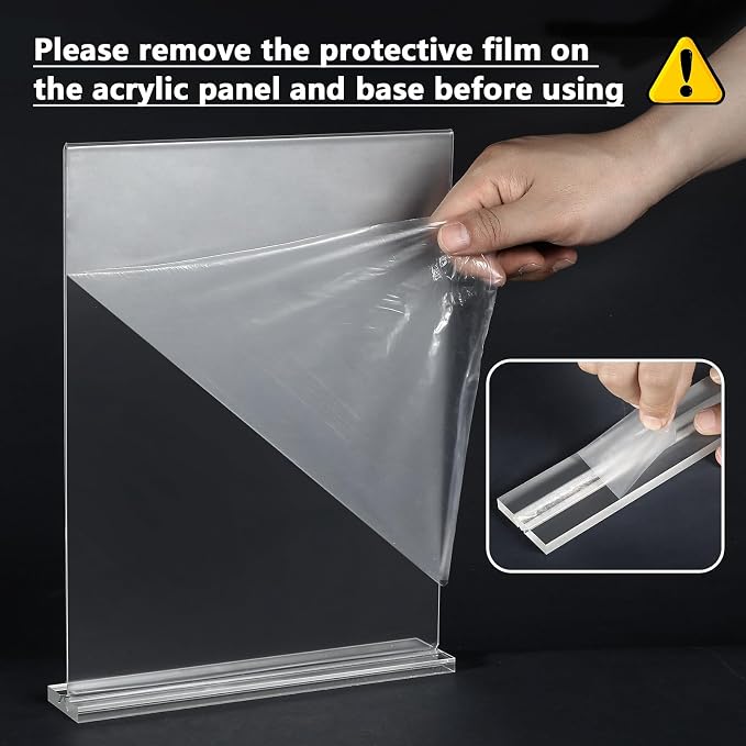 MaxGear Acrylic Sign Holder 8.5" x 11" Double Sided Acrylic Stand, 3 Pack | - Image 2