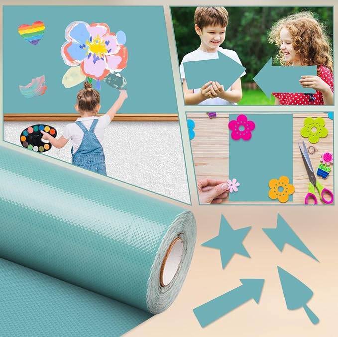 Inkspire Calming Blue Bulletin Board Paper Roll, 14.8FTx18.5IN Large Reusable - Image 5
