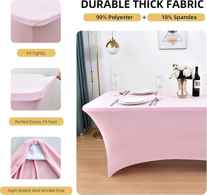 2-Pack 6ft Spandex Table Covers - Image 2