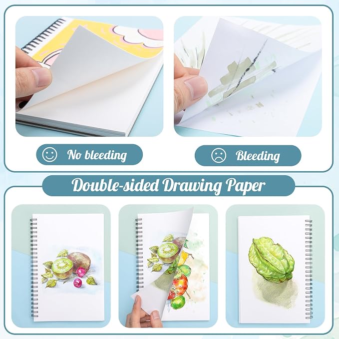 3 Pack Marker Paper Pad, 5.5×8.5in Double Sided Bleedproof Sketch Pad, - Image 5
