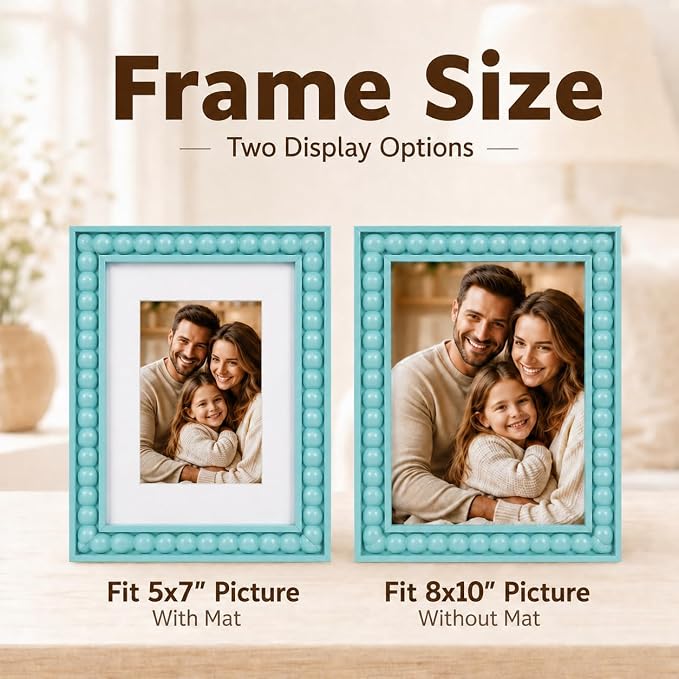Solid Wood 8x10 Picture Frame Beaded Frame - Image 3