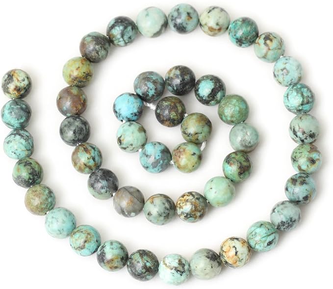 45PCS 8mm Natural African Turquoise Stone Gemstone Round Loose Beads - Image 2