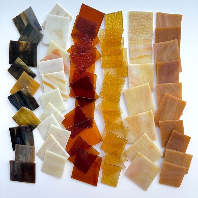 ILLUCKAI 2.2lb Irregular Stained Glass Scraps, Stained Glass Sheets, Mosaic - Image 3