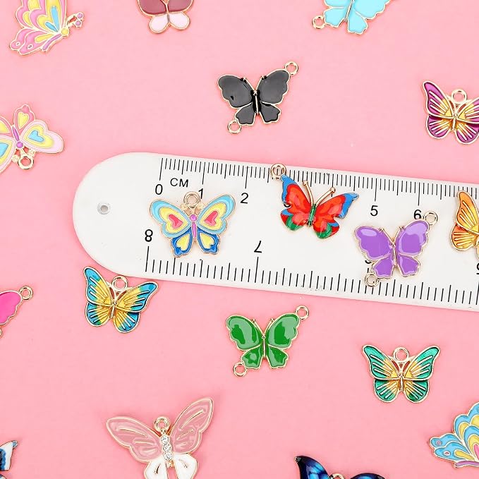 MARFOREVER 40Pcs/20 Pairs Butterfly Charms, Mixed Butterflies Charms - Image 3