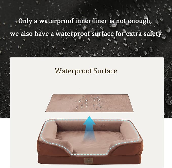 Bedfolks Orthopedic Dog Bed Extra Small, Waterproof Dog Sofa Bed - Image 3