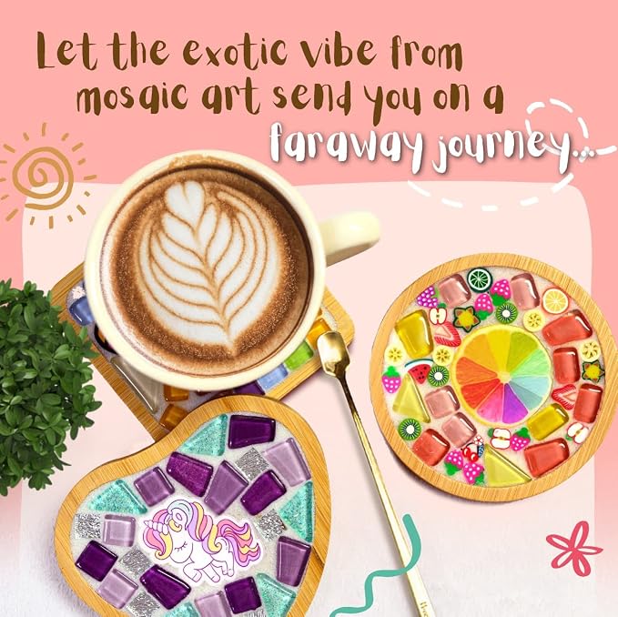 Glittery Garden Mosaic Craft Kit to Decorate Coaster - Image 6