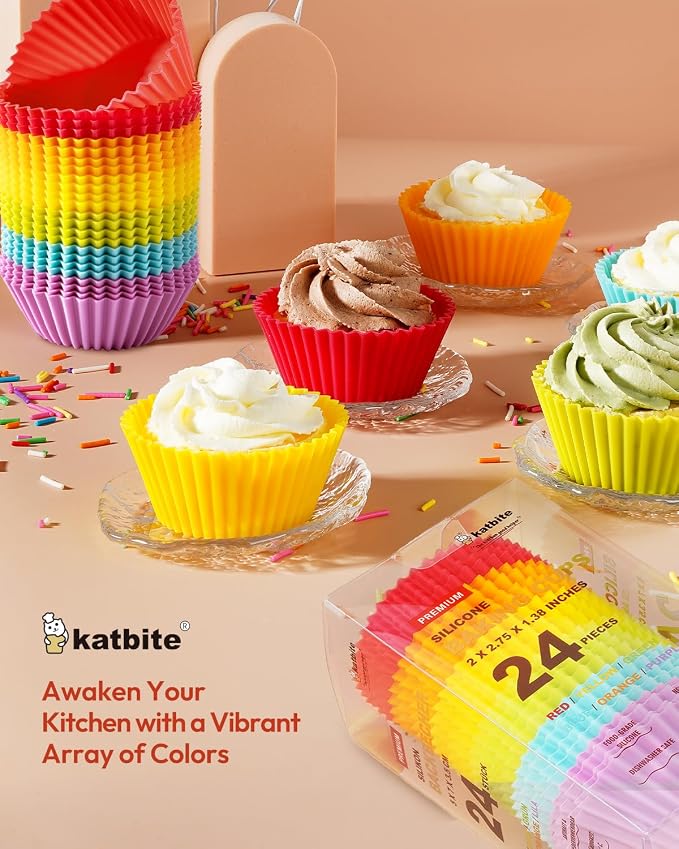 Katbite Silicone Cupcake Liners 24 Pack - Image 7