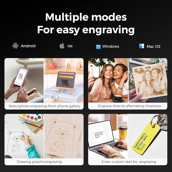 LONGER Ray5 mini Laser Engraver, 32-Bit High-Speed 12000mm/min, 0.04mm Compressed Spot, WiFi APP Control, 130×140mm Engraving Area, Eye Protection, for Wood, Acrylic, Paper (3.5W)