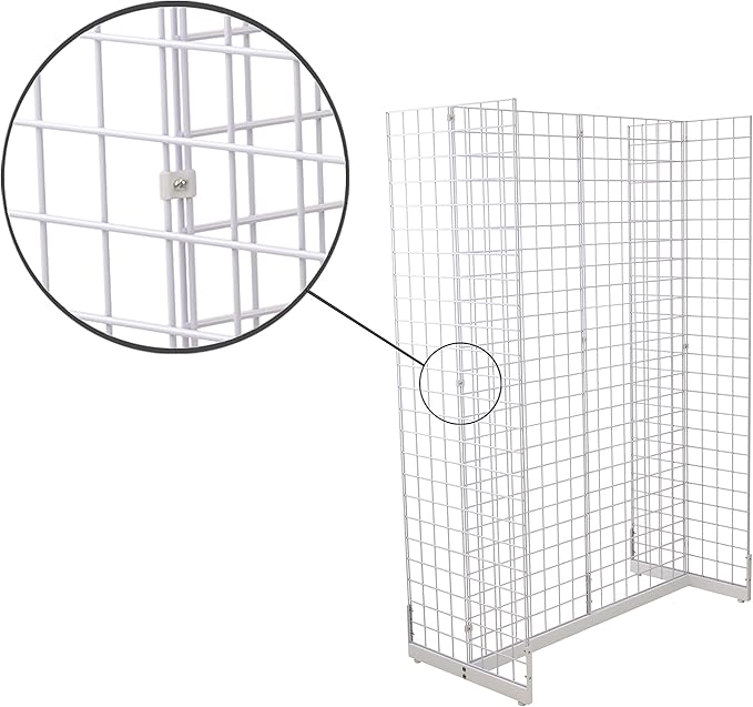 Gridwall Joining Clip Connectors for Grid Panels, Powder-Coated or Chrome Plated Steel (Quantity 10) (10, Chrome)