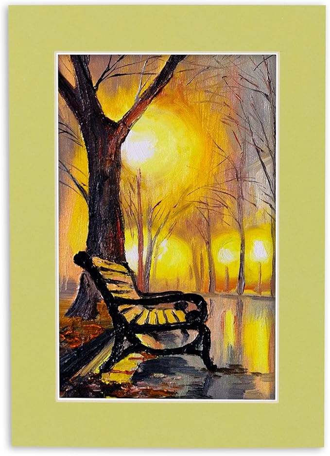 11x14 Mat for 8.5x11 Photo - Precut Pistachio Green Picture Matboard for Frames 11 x 14 Inches - Bevel Cut Matte to Display Art 8.5 x 11 Inches - Acid Free ONE MAT with Backing Board & Clear Bag