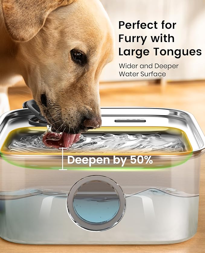 oneisall Dog Water Fountain, 2.6Gal/10L Stainless Steel Dog Water Bowl Dispenser - Image 6