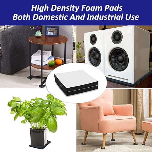 Foam Padding Sheets with Adhesive Backing - 3/4" Thick Self Stick Neoprene Insulation Foam,2PCS 3/4 Inch Thick X 4 Inch Long X 4 Inch Wide - Closed Cell Foam Sheet Square Pad