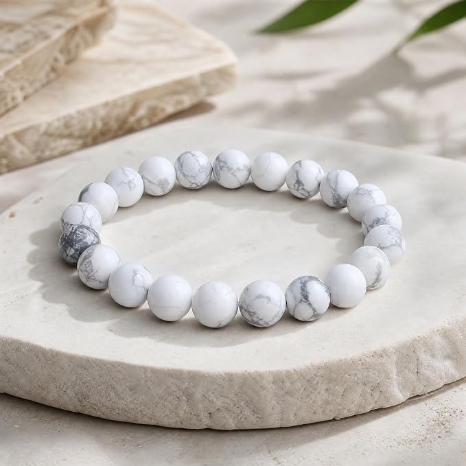60pcs Natural Matte White Howlite Gemstone Beads，6mm Frosted Round Loose Stone - Image 3