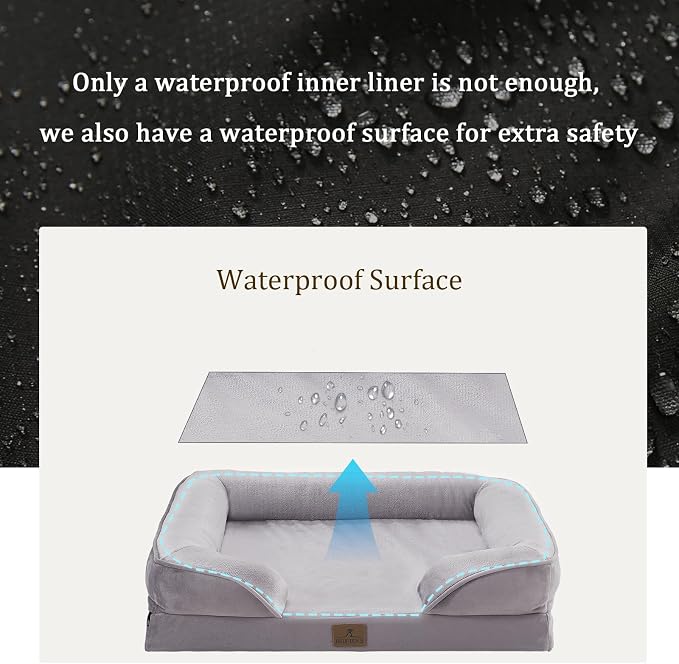 Bedfolks Orthopedic Dog Bed, Big Waterproof Dog Sofa Bed - Image 3