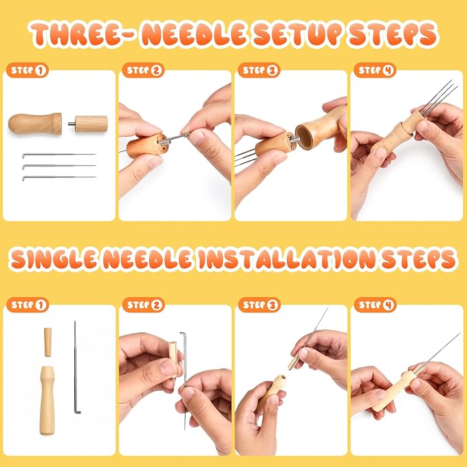 26-Piece Needles Felting kit Tools Needles Wool Felting Soft Needle Felting Pad - Image 2