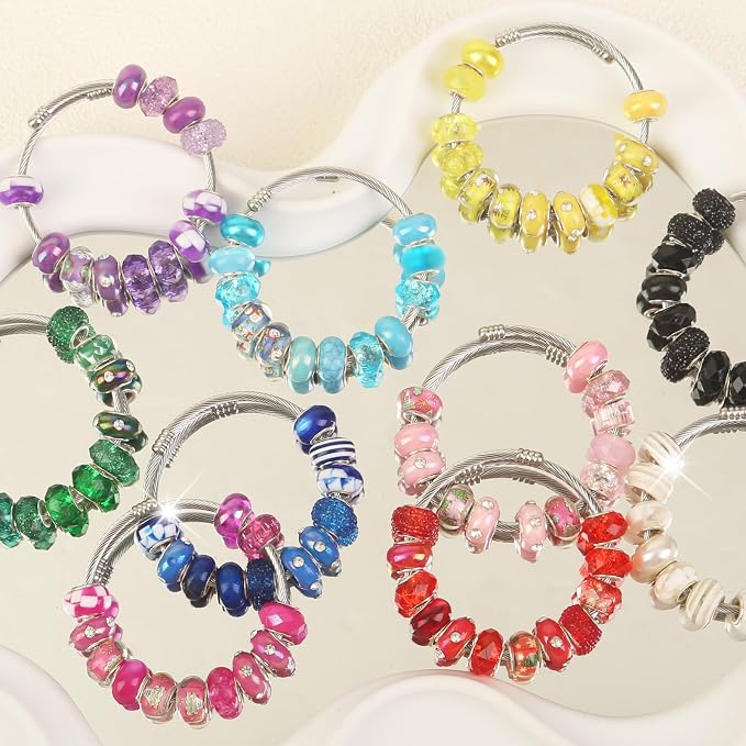 60Pcs Large Hole Beads Spacer Beads Dark Blue Assorted European Craft Big Beads - Image 6