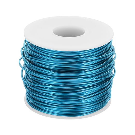 MECCANIXITY 15 Gauge Anodized Aluminum Craft Wire Bendable Bonsai Training Wire 223 Feet 1.5mm for Sculpting Crafts Wreath Floral Beading Jewelry Making, Blue