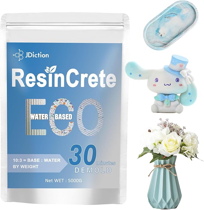 JDiction ResinCrete, 5000G Water-Based Eco-Friendly Formula, 20-30 Minutes by JDiction