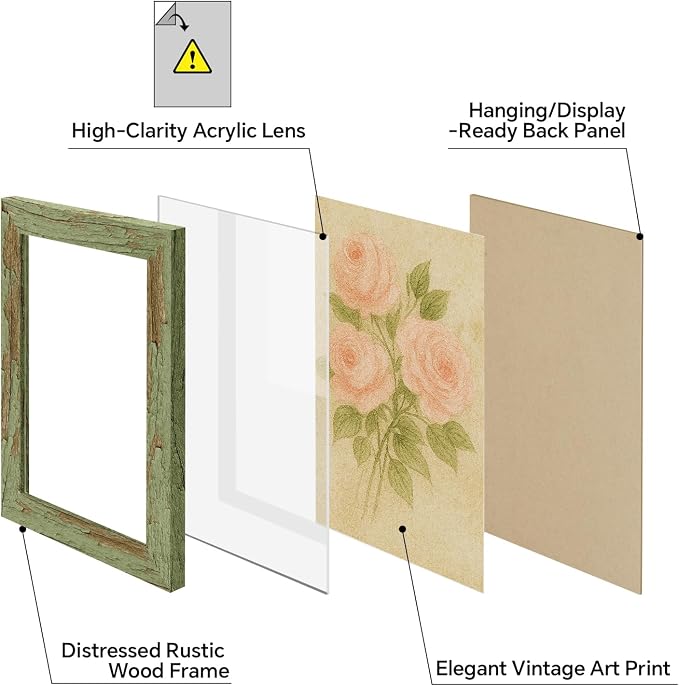 puthiac 8x10 Rustic Farmhouse Picture Frame, Weathered Green, 1 Pack | - Image 3
