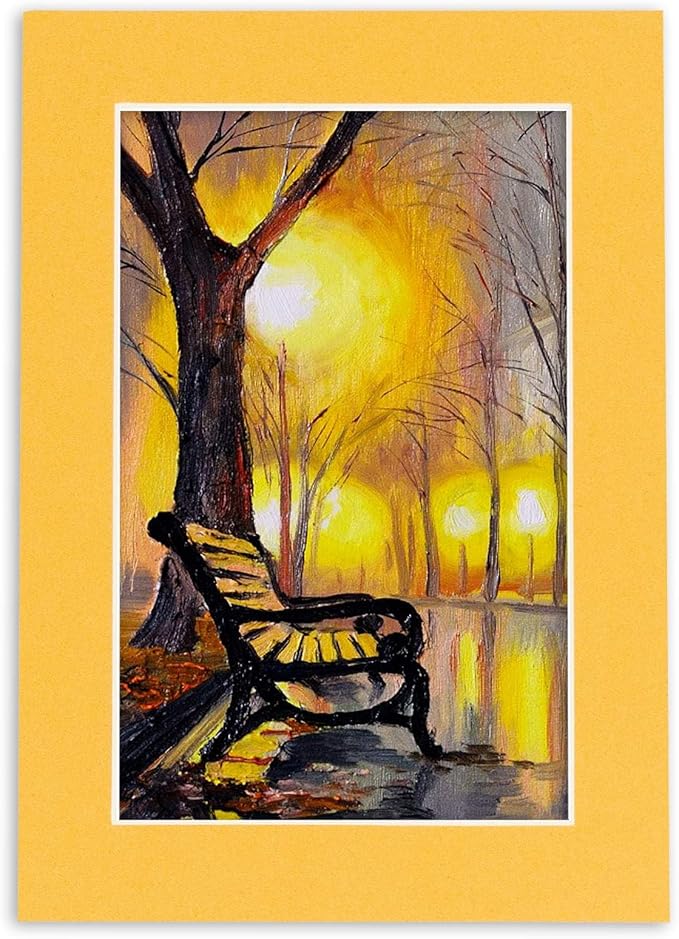 11x14 Mat Bevel Cut for 8.5x11 Photos - Acid Free Topaz Orange Precut Matboard - For Pictures, Photos, Framing - 4-ply Thickness