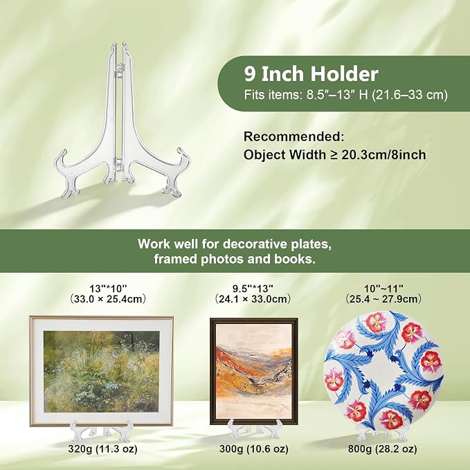 Artliving 9 Inch Clear Plastic Easels or Stand/Plate Holders to Display - Image 3