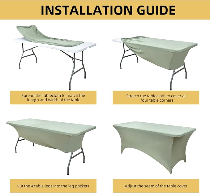 124 2-Pack 8ft Spandex Table Covers - Image 5