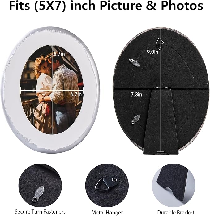 5x7 Ornate Oval Picture Frame, Hand-Crafted Resin Frame - Image 5