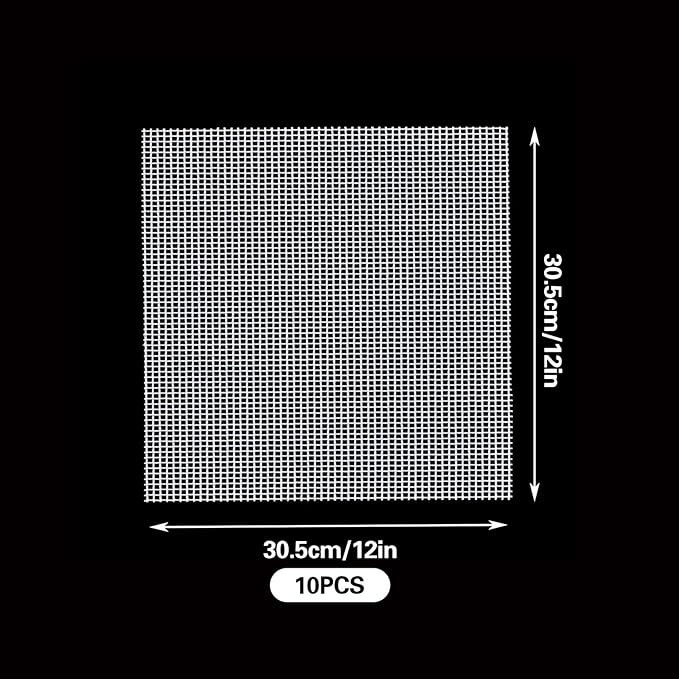 10 Sheets 12'' x 12'' Mosaic Mesh for Mounted Tile Fiberglass Mesh Backing, (Non Sticky)