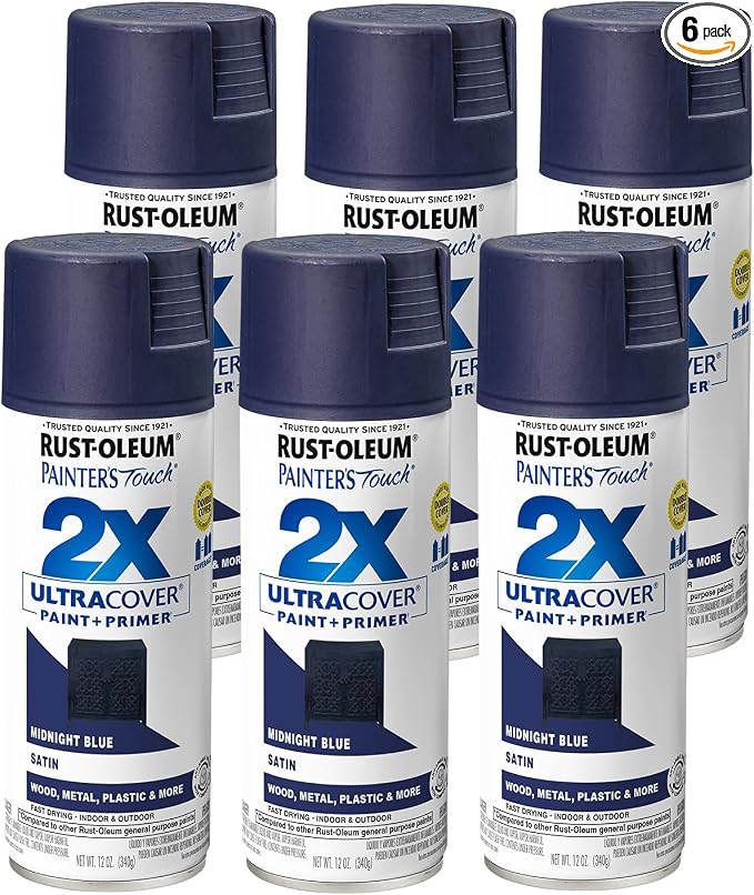 Rust-Oleum Painter's Touch 2X Ultra Cover Spray Paint, Satin Midnight Blue by Rust-Oleum