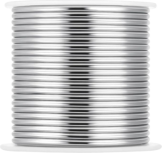 Mandala Crafts 13 Gauge Anodized Aluminum Craft Wire for Jewelry Making - 300 FT Colored Flexible Silver Black Wire - Bendable for Bonsai Armature Crafting Sculpting