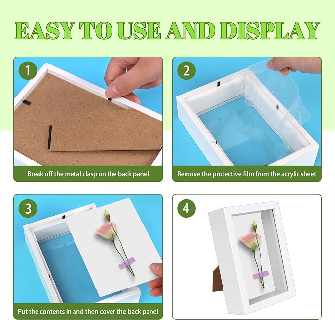 VOKOY 5 Pack 4" x 6" Shadow Box Frame, Small Wood Hollow Picture Frame - Image 7