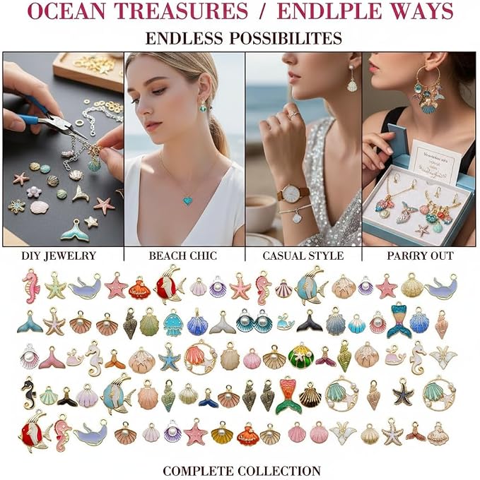 120pc Assorted Enamel Bracelet Charms - Image 7