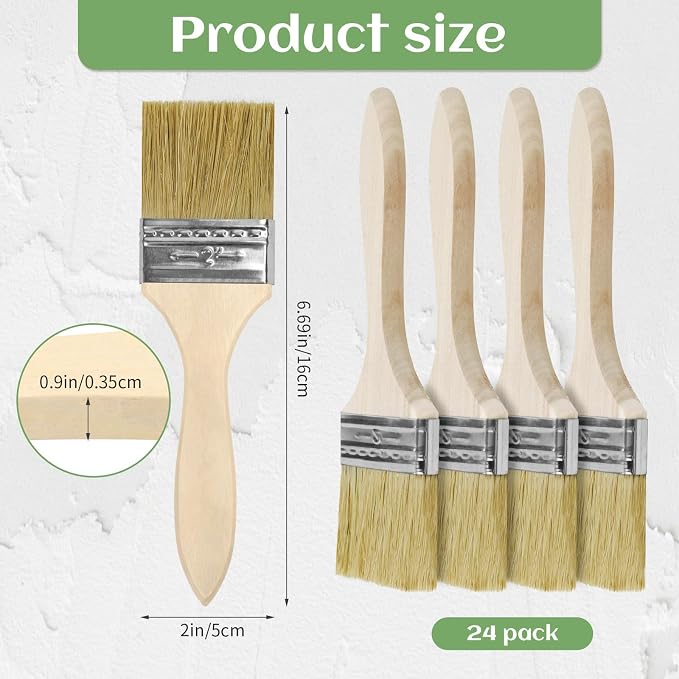 24 Pack 2 Inch Paint Brushes, All-Purpose Chip Brush Set - Image 2