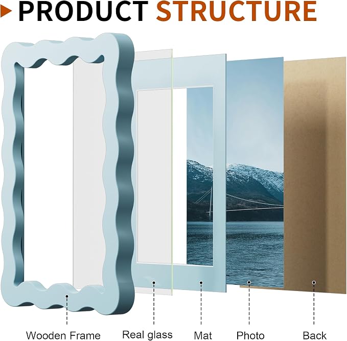 4x6 Wavy Picture Frame With Mat - Image 4