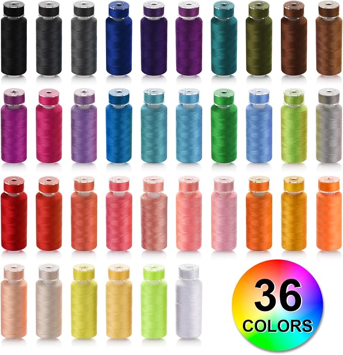 Eoehro 72pcs Sewing Thread Kit, 36 Colors Embroidery Thread, Prewound Bobbins - Image 4