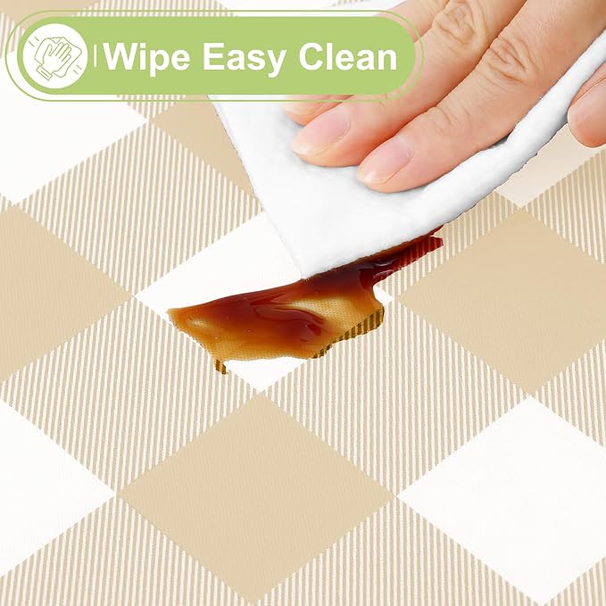 Smiry Plastic Table Cloth, Waterproof Vinyl Tablecloth - Image 3