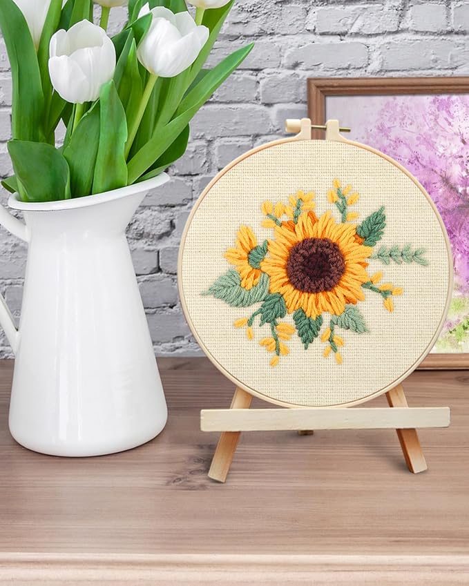 ERKOON Punch Needle Kit Beginners Adults, DIY Easy Flower Embroidery Set - Image 6