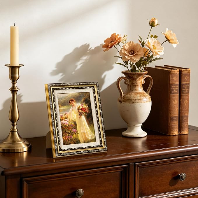 HappyHapi 5x7 Picture Frame Gold, Vintage Frames, 1 Pack | Vintage Picture - Image 5