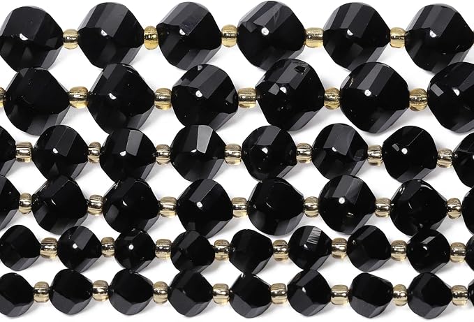 42pcs Natural Black Tourmaline Stone Beads - Image 7