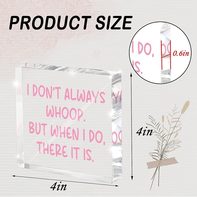 Fun Pink Decoration, 4x4 inches Acrylic Desktop Ornament, Suitable - Image 2