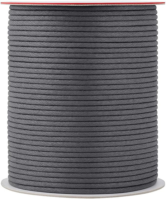 Mandala Crafts 2mm 109 Yards Traffic Gray Cotton Waxed Cord for Jewelry Making Bracelet Cord Waxed String - Beading String Thread Jewelry Cords for Necklaces String