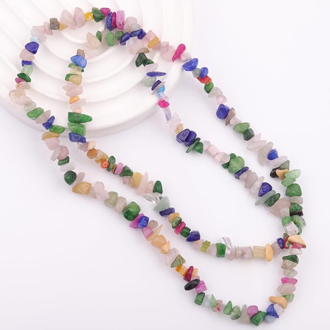 200 Pcs Crystal Chip Beads for Jewelry Making 5-8mm Multicolor Jade | Natural - Image 7