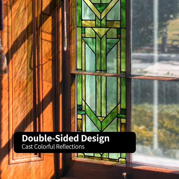 Faux Stained Glass Effect Transparent Window Film, Original Hand Drawn Static - Image 4