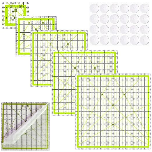 Quilting Rulers, 5 Quilting Templates Square Ruler by HUIFARI