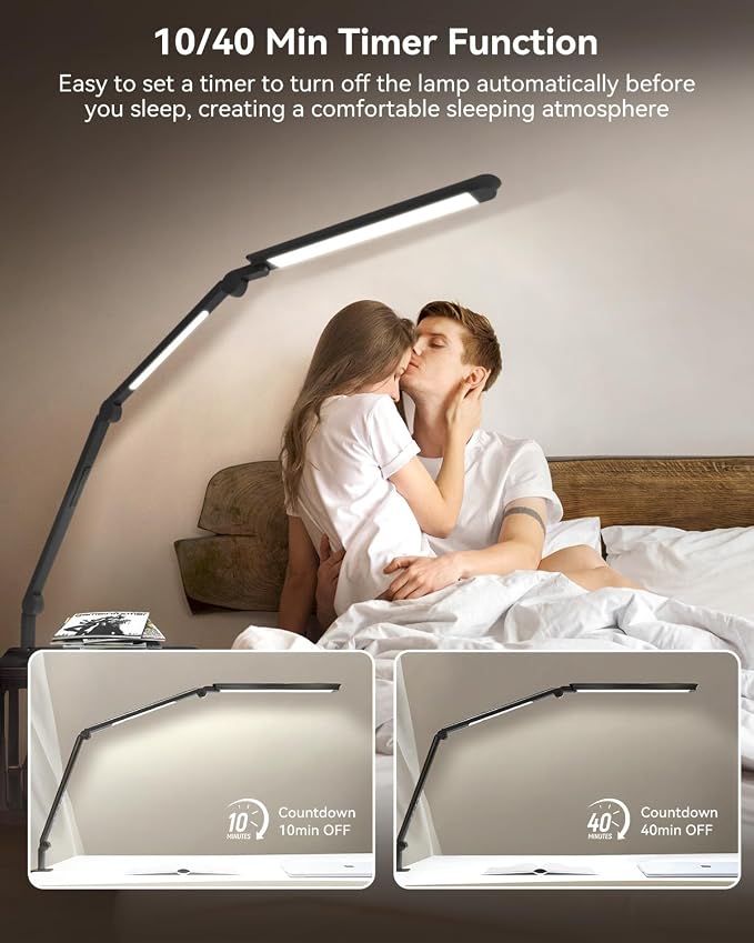 LED Desk Lamp with Clamp, Architect Desk Lamp with Remote, Flexible Swing Arm - Image 6