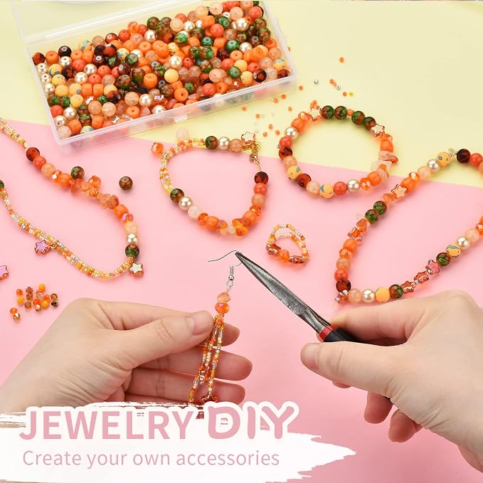 Rired 27 Glass Beads for Bracelet Making Kit, Craft Beads Include Assorted 8mm - Image 4