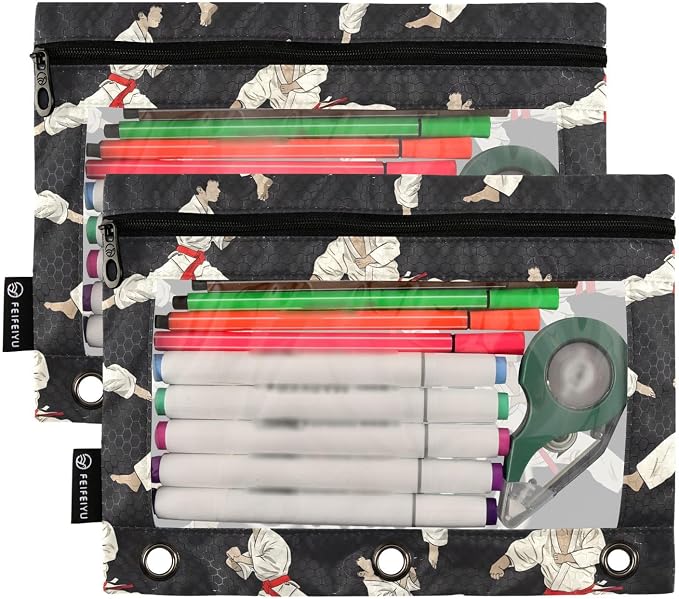 Custom Karate Black Pencil Pouch - Image 2