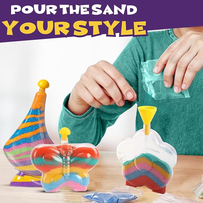 Create Your Own Magic Sand Art Glitter Activity | Glow in the Dark Colored - Image 4